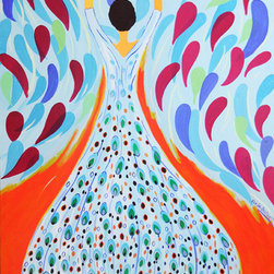 The Peacock Dress 36 x 60 in, SOLD - Paintings