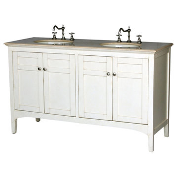 60" Contemporary Style Double Sink Bathroom Vanity Model 2412-261  BE