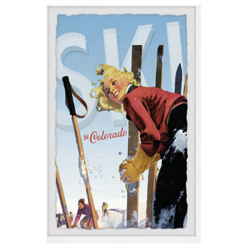 "Ski in Colorado" Framed Painting Print, 12x18