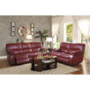 Lexicon Pecos Traditional Faux Leather Double Reclining Sofa in Red