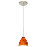 Besa Lighting - Besa Lighting 1XT-1779HB-SN Mia - One Light Cord Pendant with Flat Canopy - Mia has a classical bell shape that complements aeMia One Light Cord P Satin Nickle Habaner *UL Approved: YES Energy Star Qualified: n/a ADA Certified: n/a  *Number of Lights: Lamp: 1-*Wattage:50w GY6.35 Bi-pin bulb(s) *Bulb Included:Yes *Bulb Type:GY6.35 Bi-pin *Finish Type:Bronze
