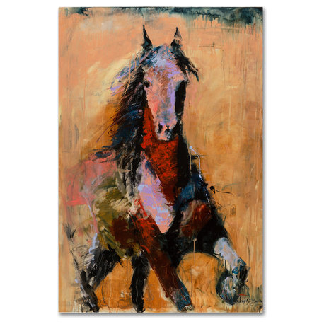 Joarez 'Golden Horse' Canvas Art, 12"x19"