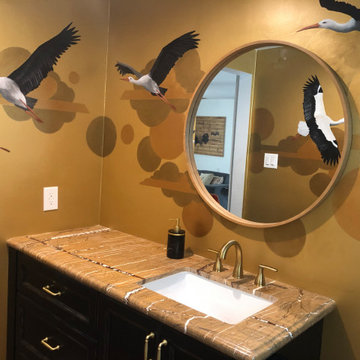 Cranes bathroom Wall Mural - LOng Beach, CA