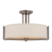 Nuvo 3-Light Gemini Close-to-Ceiling Light Fixture, Hazel Bronze