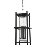 Troy Lighting - Carlo 4 Light Exterior Lantern Textured Black Frame Clear Seeded Glass - Inspired by prairie and craftsman homes, Carlo adds a timeless elegance to any style home. Classic candelabra bulbs are on display inside a clear seeded glass tube then encased within a textured black metal frame. Sconce and post fixture are for indoor and outdoor use.