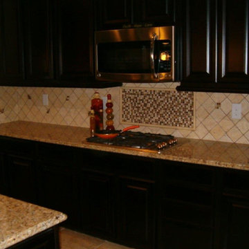 Espresso Kitchen with Back splash tile