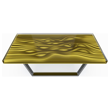 Modern Bubbles Coffee Table, Gold, W: 27.5" 70cm X L: 55.1" 140cm