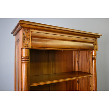 Legacy Solid Mahogany wood Open Bookcase, Light Brown Walnut