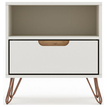 Rockefeller 1.0 Nightstand in Off White and Nature