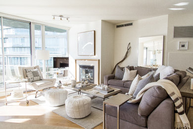 Example of a trendy living room design in Vancouver