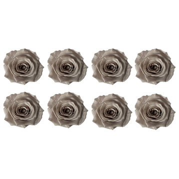 Regular Preserved Roses, Set of 8, Gray