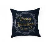Manor Luxe - Happy Hanukkah Embroidered Pillow, 14"x14" - Hanukah collection add the perfect accent to your home during the holidays! This collection creates a warm and festive setting for your holiday gatherings! Make this appealing for any Hanukah holiday setting. ,Elegant Embroidered,Matching Pillow and table runner available,Made of premium quality polyester, durable and reusable. Machine Wash Cold Separately, Gently Cycle Only, No Bleach, Tumble Dry Low, Do Not Iron, Low Temperature If Necessary,Invisible zipper with removable insert,Perfectly accented with these warm and inviting holiday decorations!,Premium Quality. ,Perfect Hanukah Gifts.