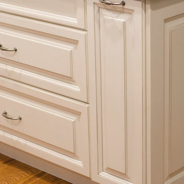 White Tradition Kitchen with a Black Island in Magnolia, DE