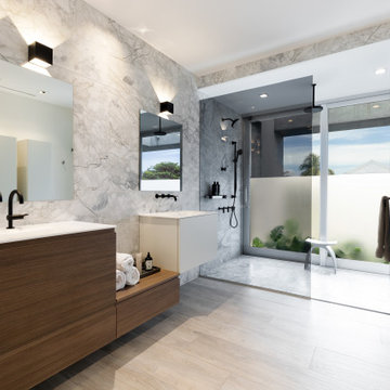 Modern Bathroom | shower | mirror | Remodeling | Additions | Clearwater, FL.