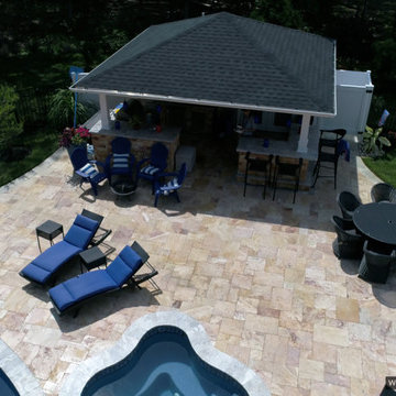 Ella (Scabos) Travertine Paver and Silver Travertine Pool Coping Project
