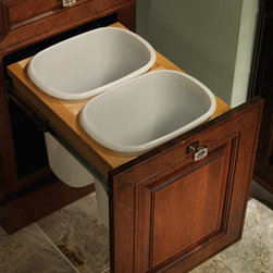 Vanity Linen Cabinet Top Mount Wastebasket-Double - Bathroom Cabinets