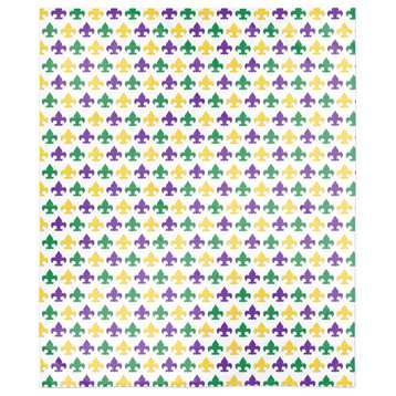 Fleur De Lis Pattern 50x60 Sherpa Fleece Blanket
