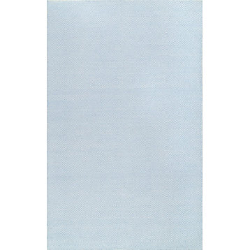 Hand-Tufted Trellis Rug, Light Blue, 5'x8'