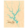 Lakebound Jackson Lake Georgia Map Art Print, 18"x24"