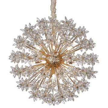 Bouquet 18-Light Round Chandelier - Crystal/Gold