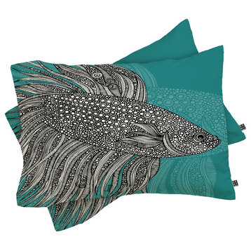 Deny Designs Valentina Ramos Beta Fish Pillow Shams, Queen