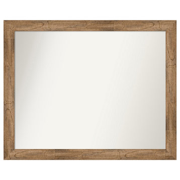 Owl Brown Narrow Non-Beveled Wood Wall Mirror 31.5x25.5 in.