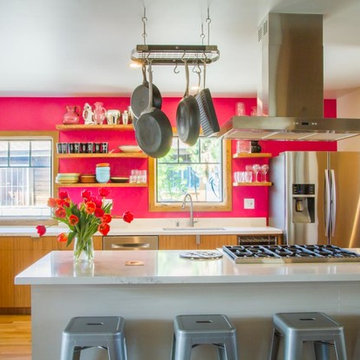 Warm Toned & Trendy West Los Angeles Kitchen