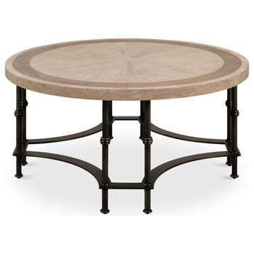 Chisholm Equestrian Cocktail Round Coffee Table Gray