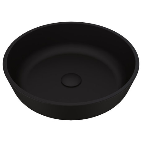 VIGO Modus 17"L x 17"W x 4"H Glass Round Vessel Bathroom Sink in MatteShell