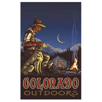 Paul A. Lanquist Colorado Camper And Dog Art Print, 12"x18"