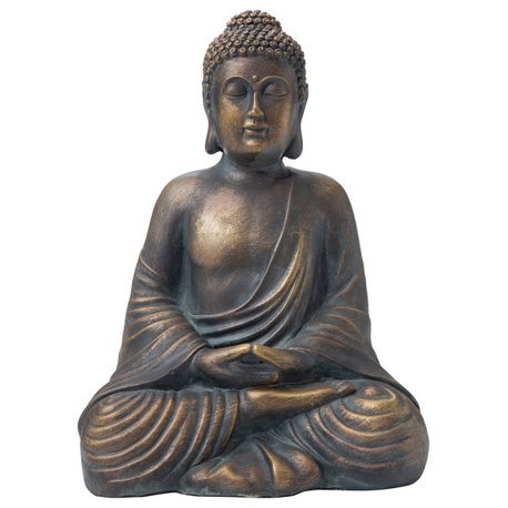 19"H MGO Meditating Buddha Statue