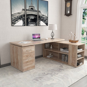 Macerate 72"L-Shaped Executive desk in North American Logs