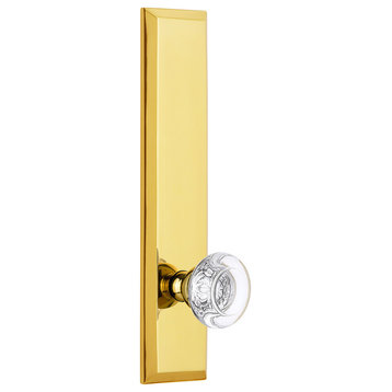 Fifth Avenue Tall Plate Privacy, Bordeaux Knob, Polished Brass, 815439