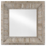 Currey and Company - Currey and Company 1000-0085 Kanor, 36" Square Mirror - Made of artfully arranged pieces of reclaimed woodKanor 36 Inch Square Whitewash/Mirror *UL Approved: YES Energy Star Qualified: n/a ADA Certified: n/a  *Number of Lights:   *Bulb Included:No *Bulb Type:No *Finish Type:Whitewash/Mirror
