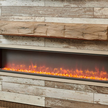 Non-Combustible Weathered Barnwood Supercast Wood Mantel