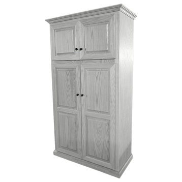 Oak Kitchen Pantry With upper Storage, Bright White Oak