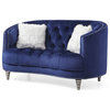 Glory Furniture Dania Velvet Loveseat in Blue