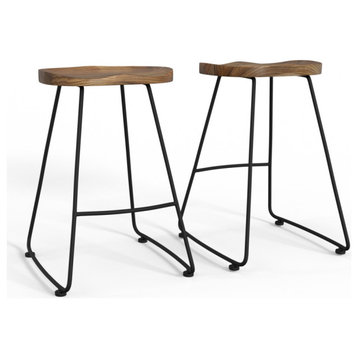 Amberly 24 inch Saddle Counter Height Stool (Set of 2)