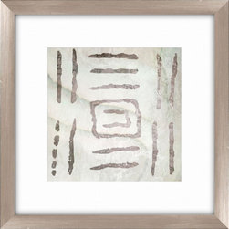 20-1/2 in. x 20-1/2 in. "Tribal Etched Lines C" Framed Wall Art - Fine Art Prints