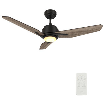 CARRO 52'' Smart DC Ceiling Fan with Remote Dimmable LED Light, Wood