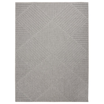 Nourison Palamos Contemporary Area Rug, Light Grey, 6' X 9'