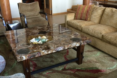 Mahogany & Petrified Stone Furniture Suite