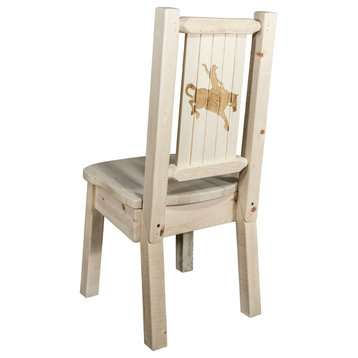 Homestead Collection Side Chair, Bronc Design, Ready to Finish