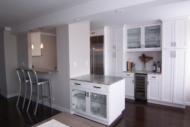 Example of a transitional home design design in New York