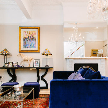 A traditional living room with a splash of contemporary