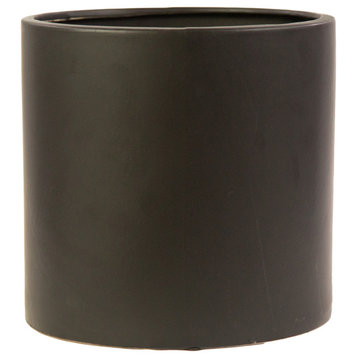 Round Ceramic Pot Matte Black Finish, Medium