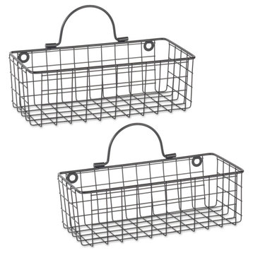 DII Wire Wall Basket, Set of 2 Small Black