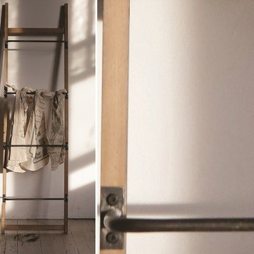 Metal And Wood Ladder Wall Rack