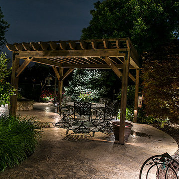 Pergola and waterfalls