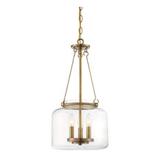 Akron 3-Light Pendant, Warm Brass